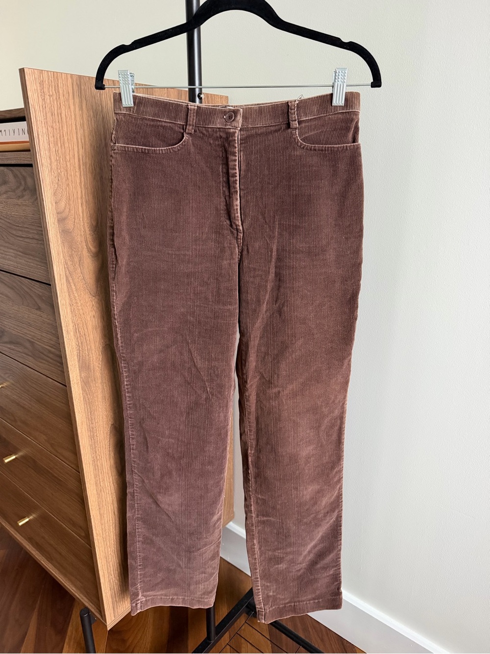 Marie Claire Vintage Y2K Brown Stretch Corduroy Straight-Leg Pants Size 6
